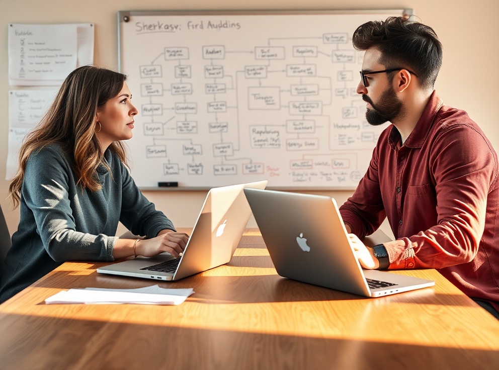 Founders of Modly working in a modern collaborative space
